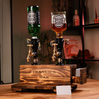 Çift musluklu, gizli çekmeceli kilitli içki çeşmesi – önden görünüm